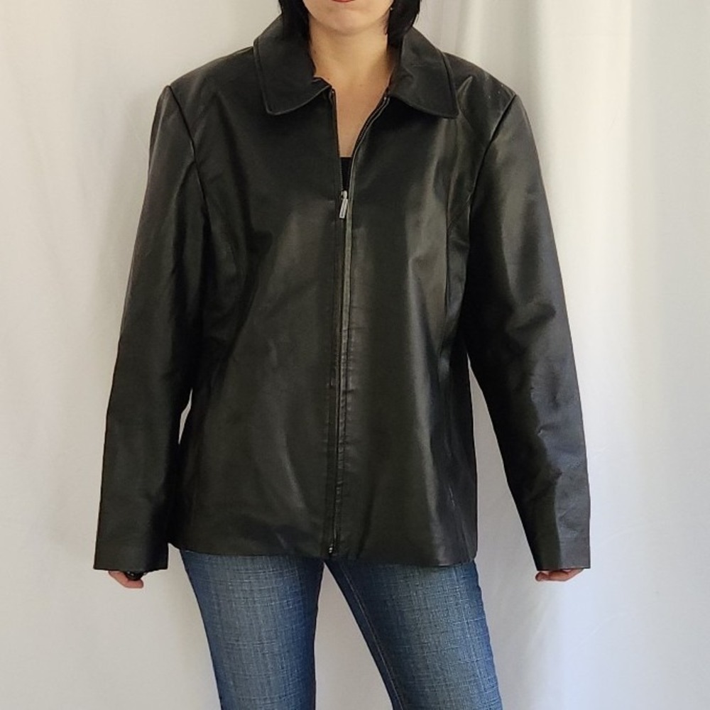 00s Black Leather Jacket